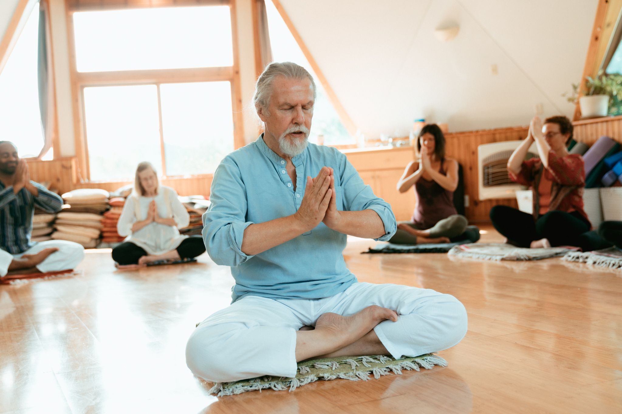 Group meditation session